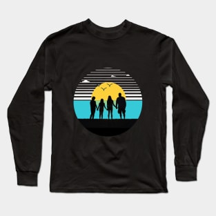 Family time matters - Black silhouette Long Sleeve T-Shirt